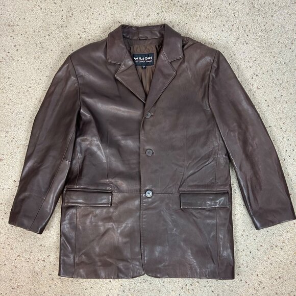 Wilsons Leather Other - Vintage Wilsons Leather Brown Blazer Style Jacket Coat Size Large Men's